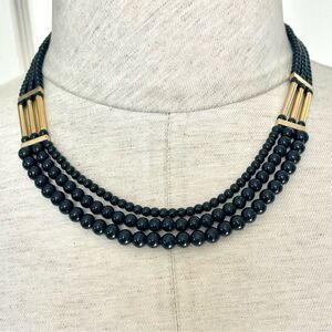Napier vintage black and gold tone necklace